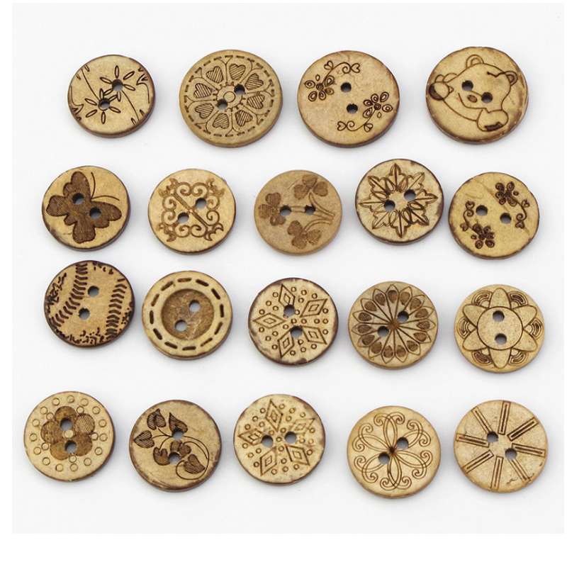 baby clothing wood covered buttons 
