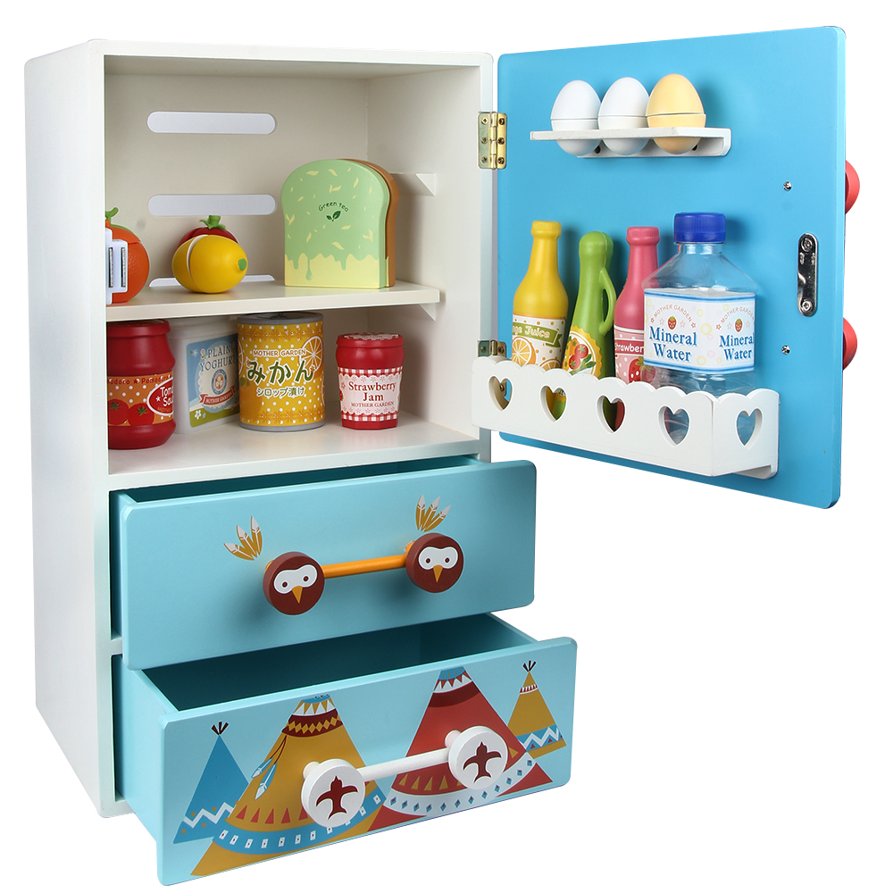 wholesale wooden simulation large refrigerator Toy 