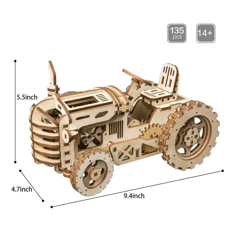  Wooden Legno Tractor Puzzle Toys