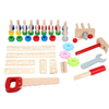 Easy Assembly Kids Pretend Play Educational Wooden Workbench Boy Tool Toy Set 