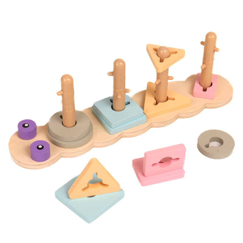 geometric wooden educational toys for kids 