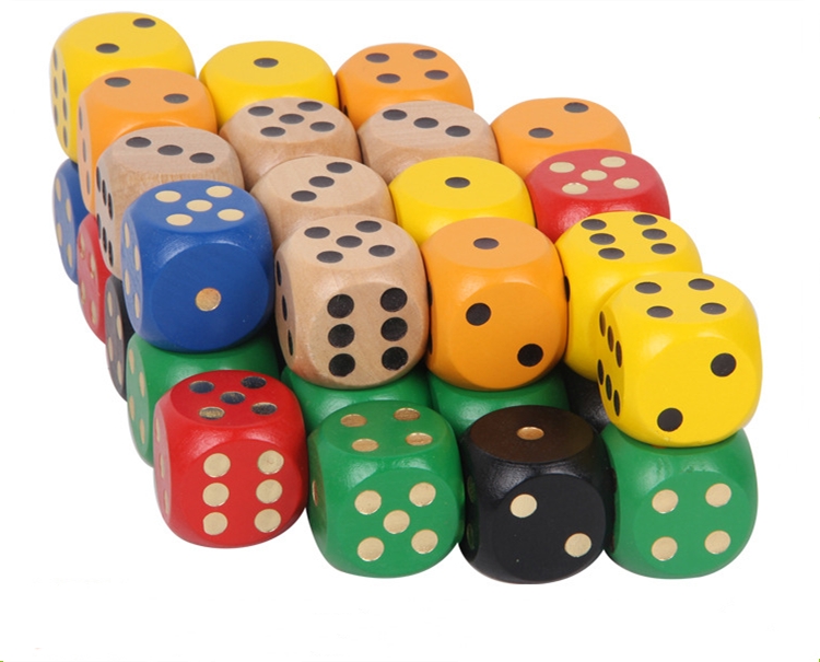 custom colorful wooden dice