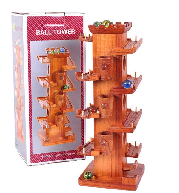 Wooden Rolling Marble Run Toys