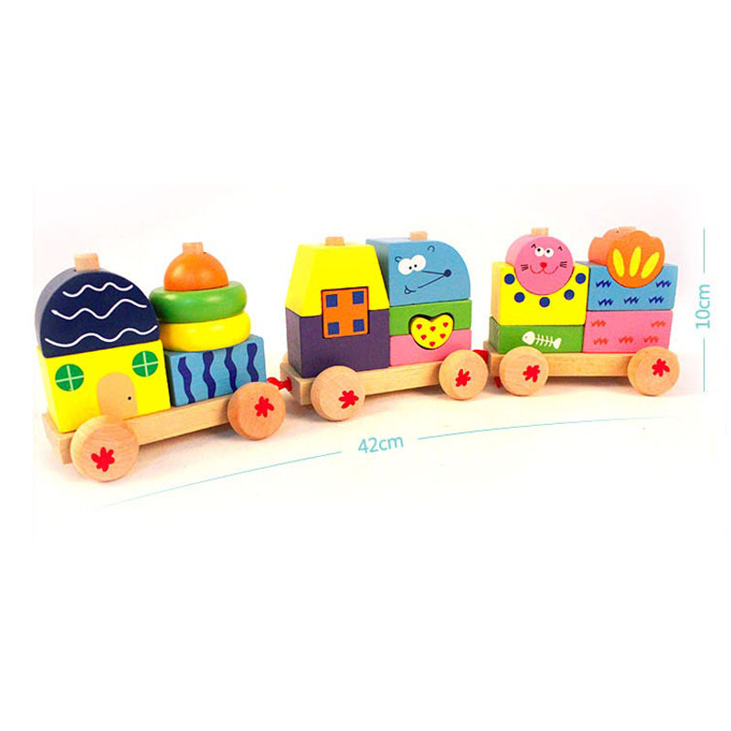 Wood Assembled Three Train Toys