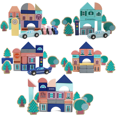 Wooden City Building Blocks Toys