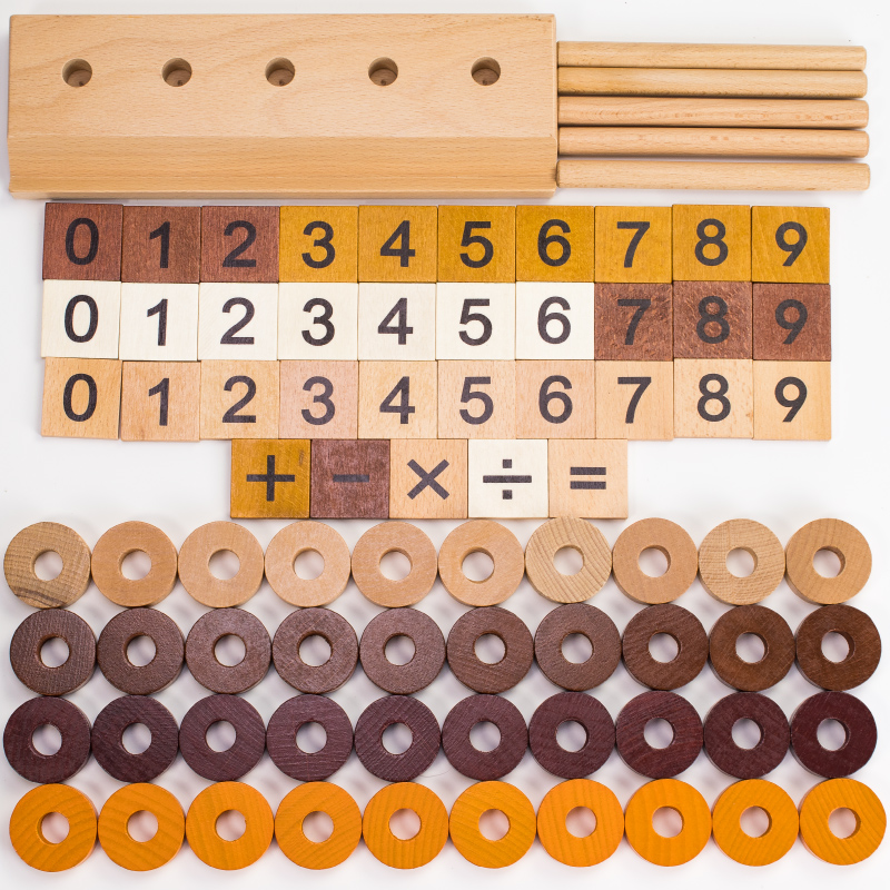Wooden material board counting toy 