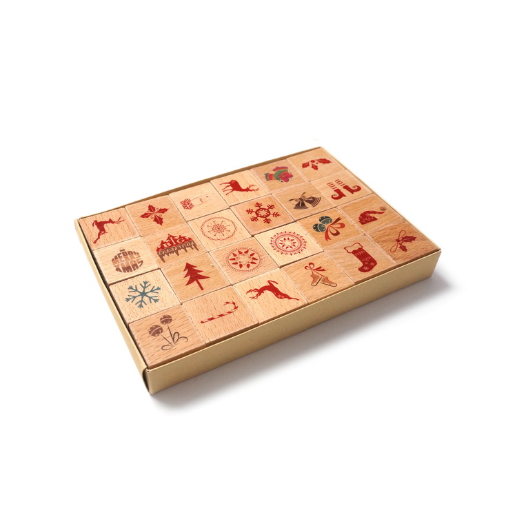 wooden kids toy rubber stamp
