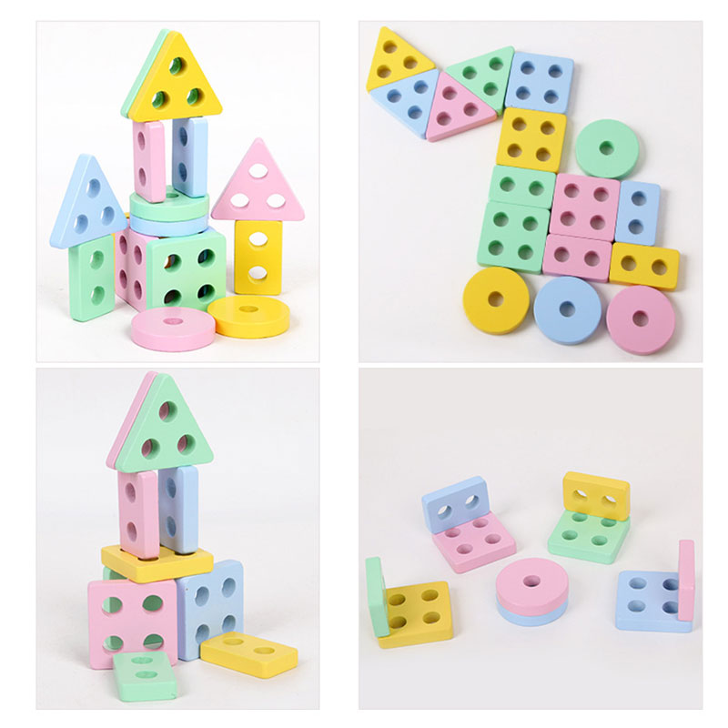  Educational geometric shape matching montessori educational toys 