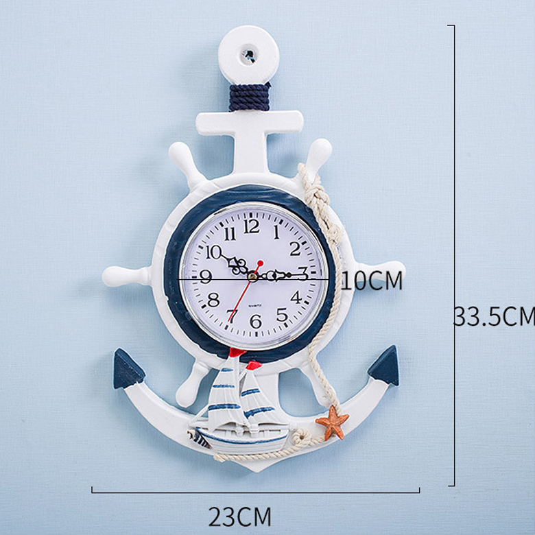 Mediterranean Style Anchor Clock 