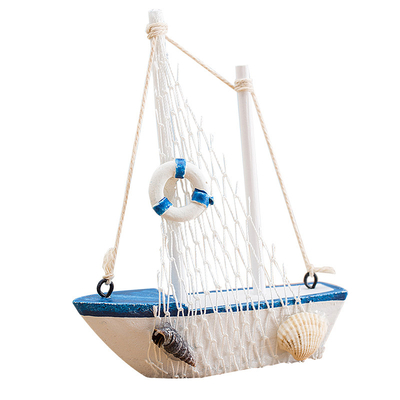 Handmade wood sailboat decoration 