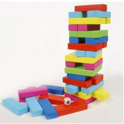 Color Jenga Games, Wooden Kids Educational Toys