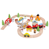 wooden railway train set toy