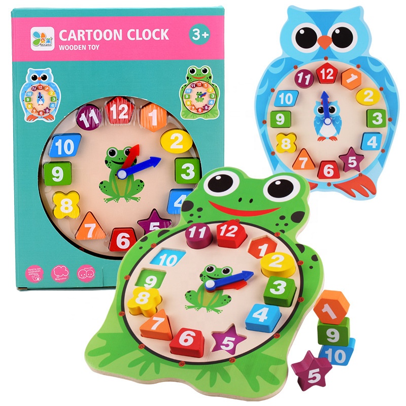 Education Wooden Clock Cognitive Toys 