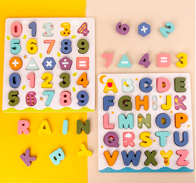  Wooden Alphabet Letter Fishing Game Toys