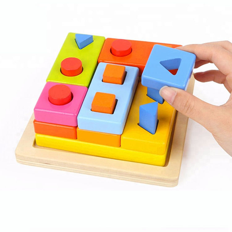 wooden montessori material shape sorter educational toys 