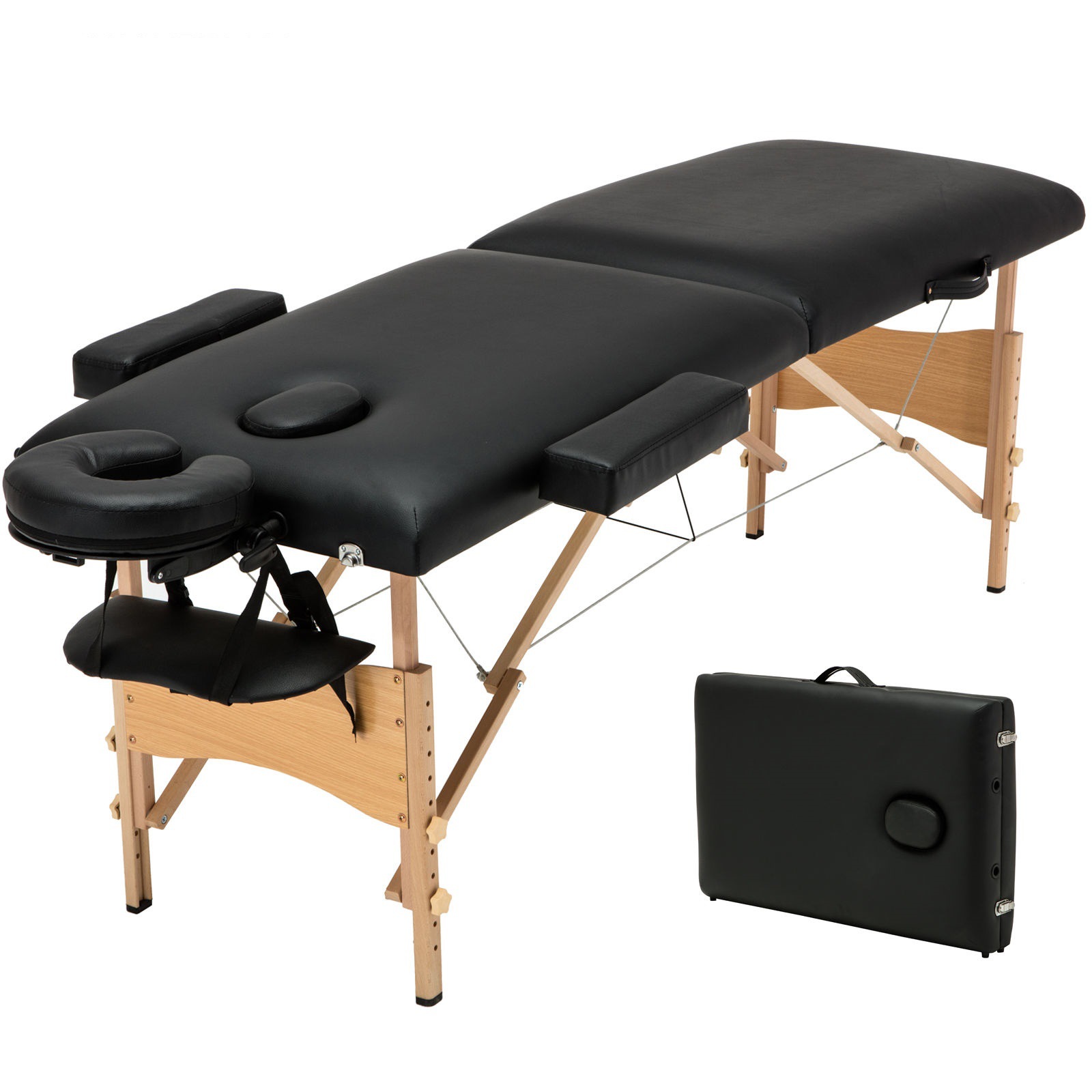 Portable wooden massage table folding bed