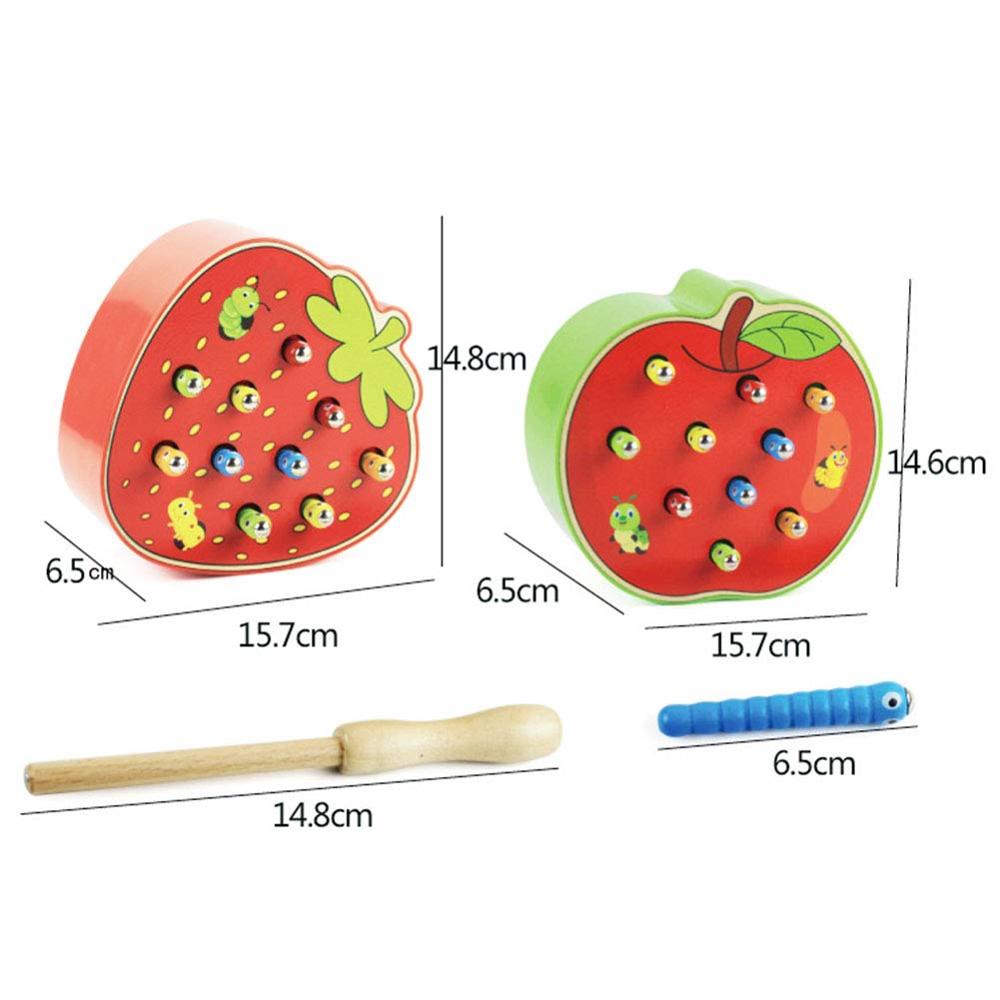 Apple Shaped Catch Worm Game Toy