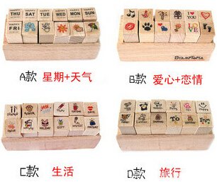 Natural Custom Wooden Stamp Set for Kids