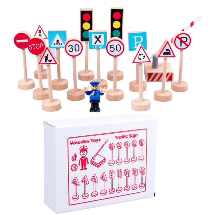 Wooden Road Traffic Signs Toy 