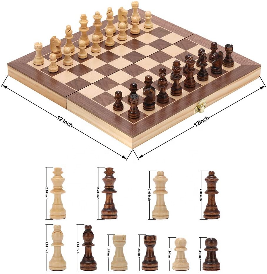  3 in 1 Multifunction Floding Wooden Chess