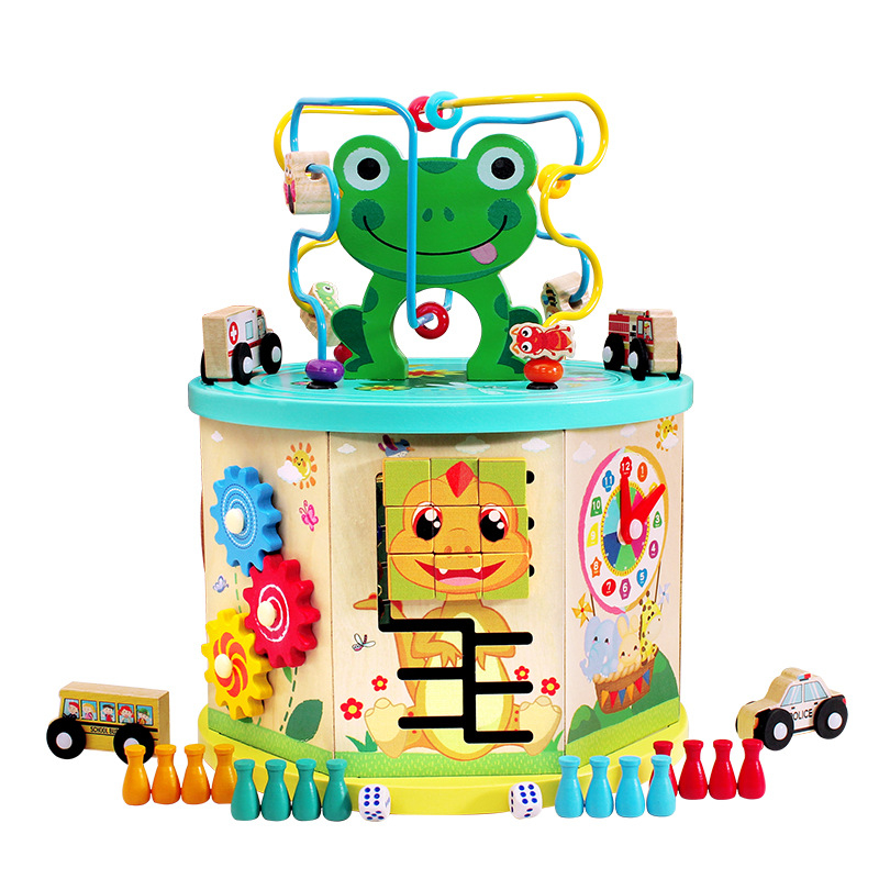 wooden busy zoo activity cube from China Manufacturer Green Wooden Toys