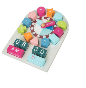  Kids Number Puzzle Wooden Clock Toy