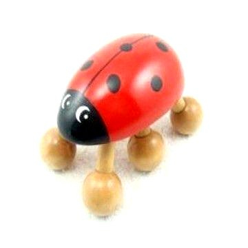 Handmade ladybug Wooden body Massager 