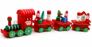 Christmas Wooden Train Set Toy
